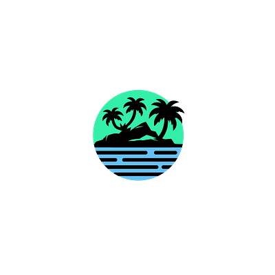 Island logo 3d animation background branding graphic design island logo motion graphics sea ui waves