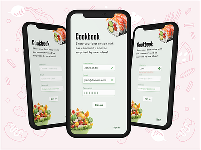 Daily UI #001 : Sign Up application connexion page dailyui food recipe sign in sign up ui yummy