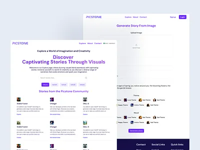 Picstone - Generate Story from Images figmadesign picstone story generation ui