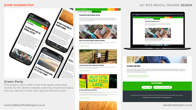 Green Party website design graphic design web design