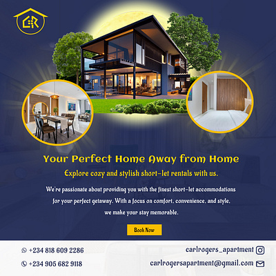 Carl Rogers Apt branding design flyer graphic design logo photoshop real estate shortlet