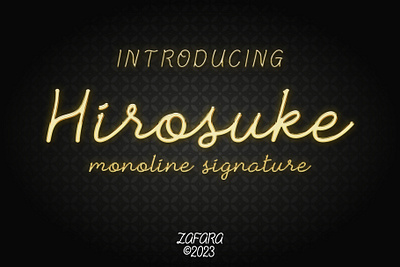 Hirosuke - Monoline Signature app branding brush design fonts graphic design handwritting illustration logo logotypes monoline script typography vector web website