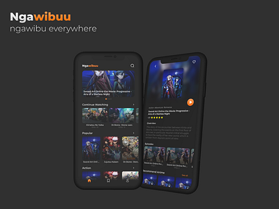 Mobile Design - Ngawibu animation anime dark design mobile mobile app mobile app design mobile design mobile ui movie sao streaming ui ui design user interface ux design