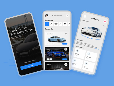 Car Rental App UI Design app concept ui app design app ui car rental app ui