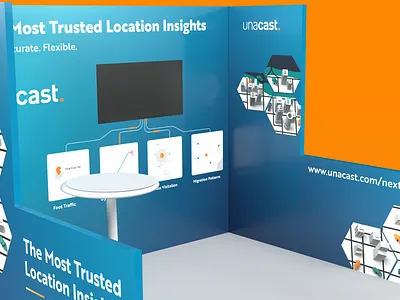 Unacast Booth Design branding creativity environmental design