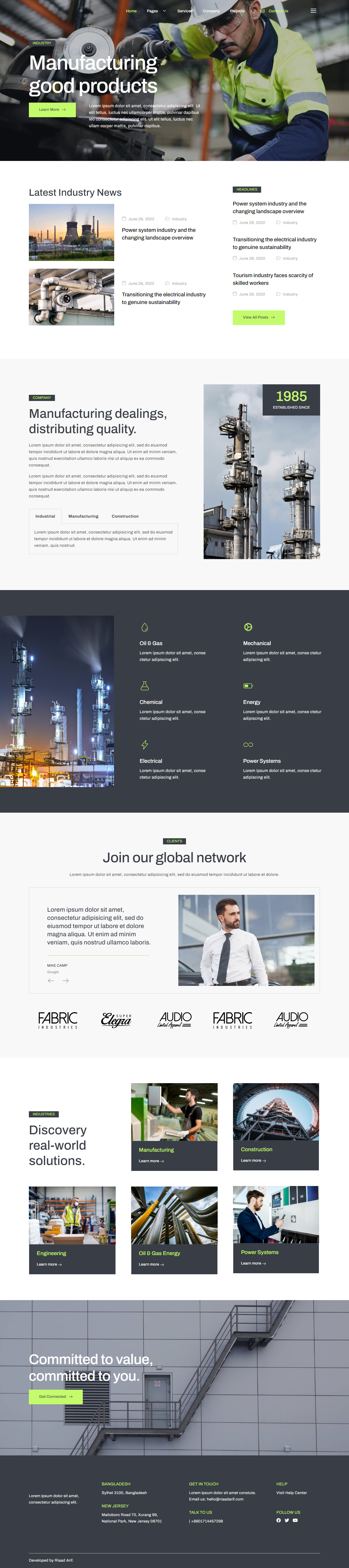 Industry & Manufacturing WordPress Website business website company website construction website contractor website design factory website industrial website industry website machinery website manufactory website mechanical engineering mechanical website professional website responsive website ui web design website website design wordpress landing wordpress website