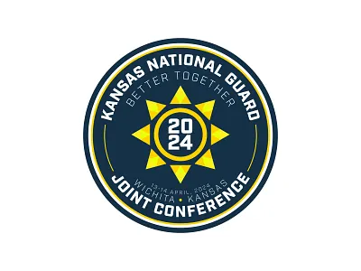 Kansas NG Joint Conference Logo Concepts blue branding conference flower kansas logo military sunflower yellow