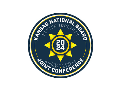 Kansas NG Joint Conference Logo Concepts blue branding conference flower kansas logo military sunflower yellow