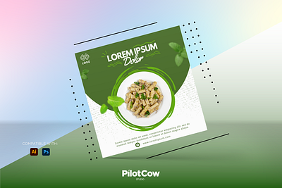 Food Social Media Poster adobe photoshop art branding concept creative design designer designinspiration dribbble food graphicdesigner green illustration pasta poster simple