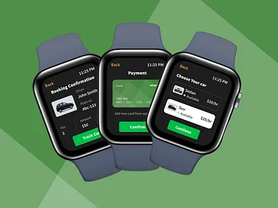 Apple watch Car booking Interface. apple applecar booking car new rental ui user ux watch watchos