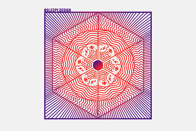 Sleepy Design Trippy Mandala Design graphic design logo psychedelic trippy