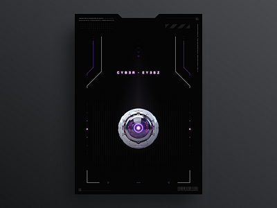 Sci-Fi Poster: CYBER-EYESZ aliens figma futuristic grid midjourney minimal photoshop poster print sci fi simple