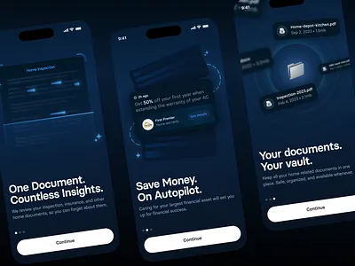 Onboarding Screens | Darkmode cards darkmode flat gradient illustrations ios minimal mobile app onboarding process progress saas signup ui user experience user interface ux