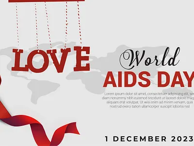 World AIDS DAY Banner design aids day post banner banner aids day graphic design