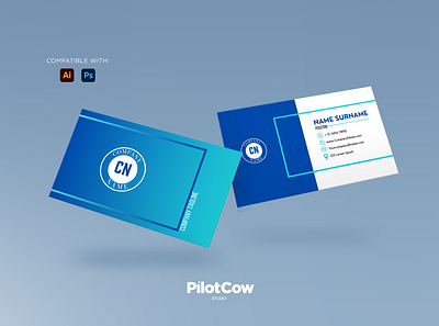 Blue Business Card adobe photoshop blue branding business card design designer designinspiration dribbble graphicdesigner illustration simple