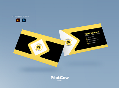 Elegant Business Card adobe photoshop branding business card creative design designer designinspiration dribbble elegant graphicdesigner illustration simple yellow