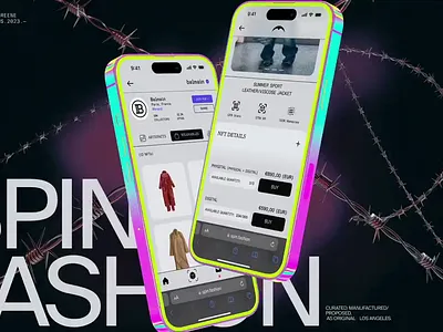 SPIN.FASHION app design ios minimal nft ui