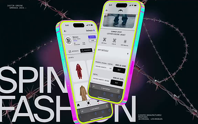 SPIN.FASHION app design ios minimal nft ui