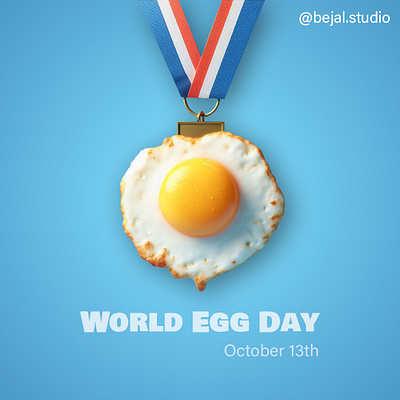 World Egg Day 3d banner creative funny graphic design poster world egg day