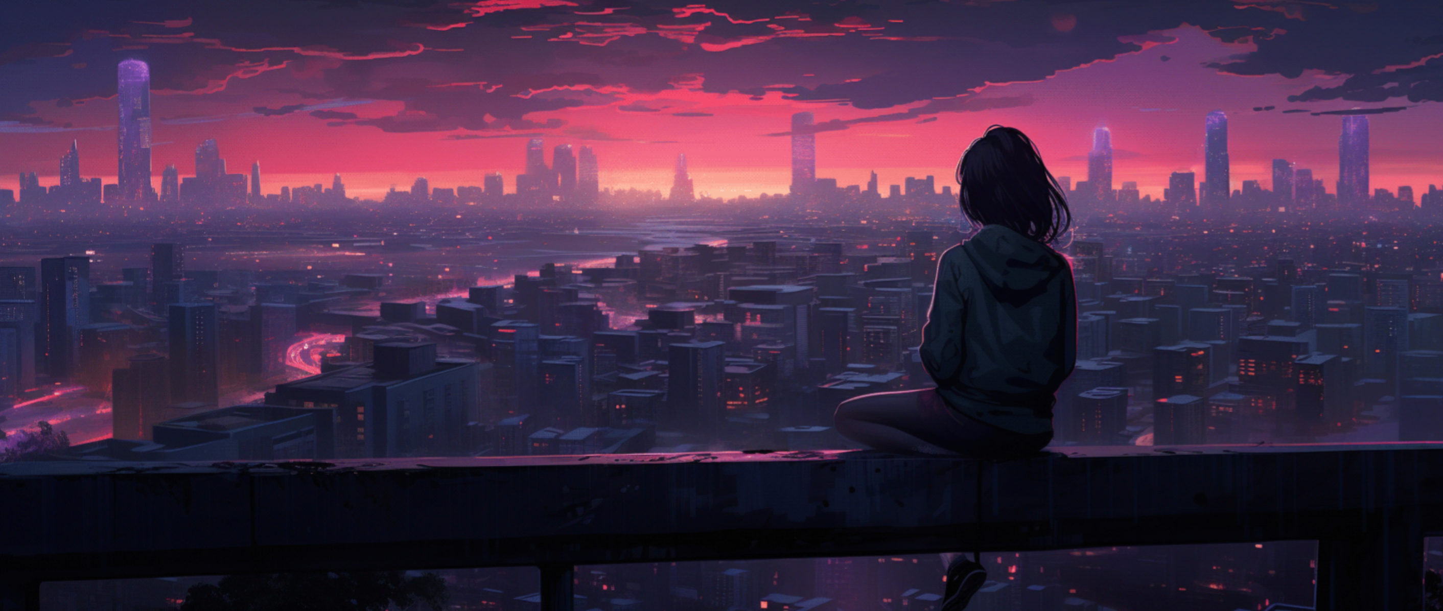 Cyberpunk Futuristic Night City v1 3d architecture city skyline concept art cyberpunk cyberpunk 2077 design digital art futuristic game game design girl graphic design illustration isometric lonely melancholic render sunset vector