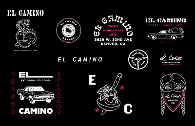 El Camino brand toolkit branding denver el camino illustration logo lockup logos mexican restaurant snake tacos tattoo traditional tattoo
