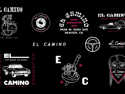 El Camino brand toolkit branding denver el camino illustration logo lockup logos mexican restaurant snake tacos tattoo traditional tattoo