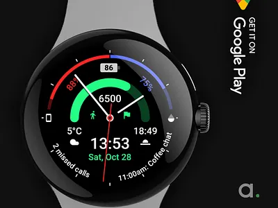 Chrono ⌚ Wear OS watch face amoledwatchfaces google play pixel watch pixel watch 2 watch face wear os wear os 4 wearable