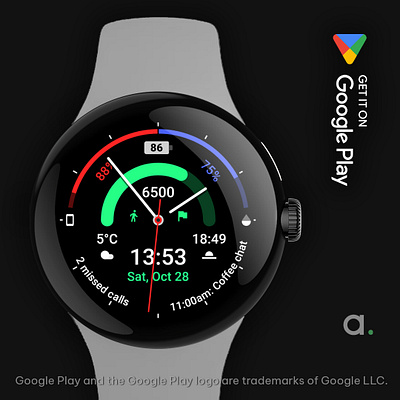 Chrono ⌚ Wear OS watch face amoledwatchfaces google play pixel watch pixel watch 2 watch face wear os wear os 4 wearable