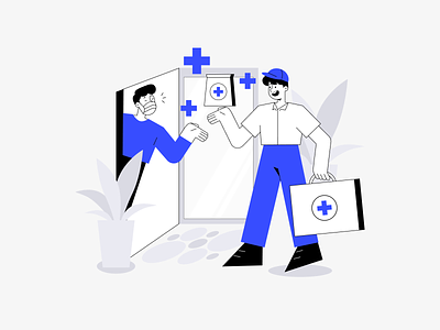 Healthcare Illustration - Medicine Delivery delivery digital doctor emergency first aid flat health healthcare hospital hospitalization illustration medical medical treatment medicine nurse patient pharmacy recovery sickness vector