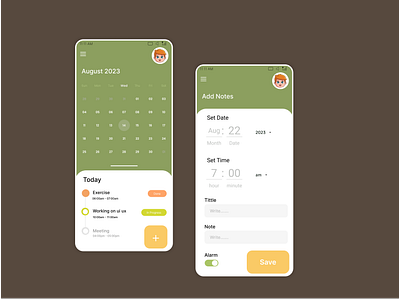 #9 uiux design - Daily note app design