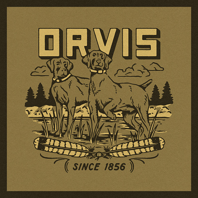 Orvis Apparel Graphics design drawing fly fishing graphic design illustration lettering orvis outdoor apparel trout type vector