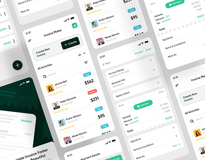 UI UX - Invoice Maker app app ui design figma invoce invoice maker invoice maker app design invoice maker design invoice ui design mobile app ui ux design ui ux designer