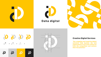 Daha Digital Logo 2d adobe illustrator branding figma graphic design logo vector