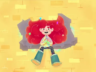 Noa animation art direction children children book cute illustration noa red hair