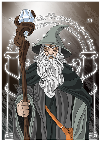 Gandalf adobe illustrator gandalf grafika graphic design graphics illustration ilustracja lord of the rings tolkien