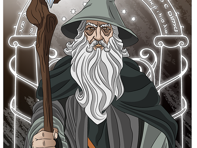 Gandalf adobe illustrator gandalf grafika graphic design graphics illustration ilustracja lord of the rings tolkien