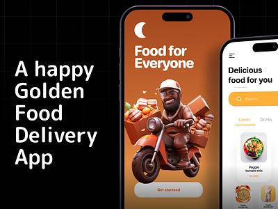 Food Delivery App Golden Theme figma file figma iphone mockup food app food delivery free figma grocery deliver iphone mockup ui ux