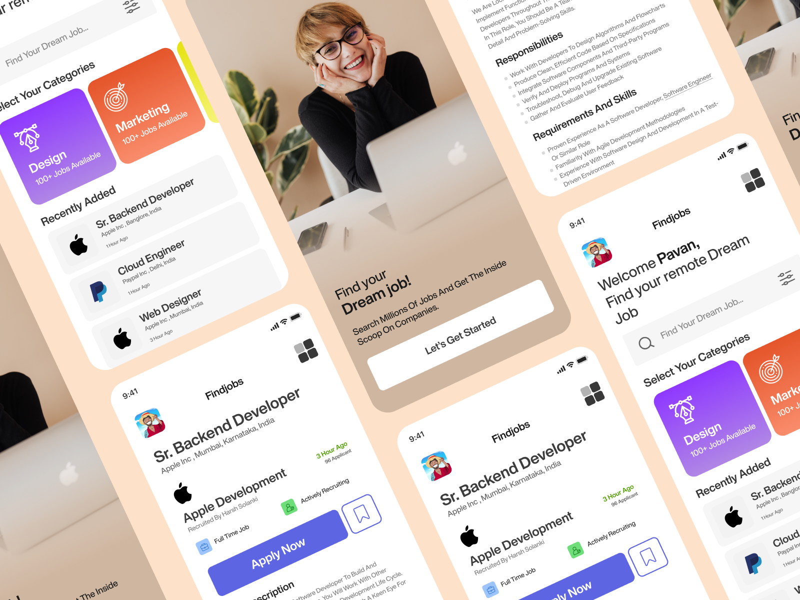 find job app ui design #5 logo