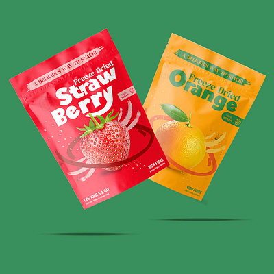 Freeze Dried Fruits Pouch Packaging apple bag design design dried dry fruits freeze fruits label orange organic packaging pineapple pouch design sacet strawbery