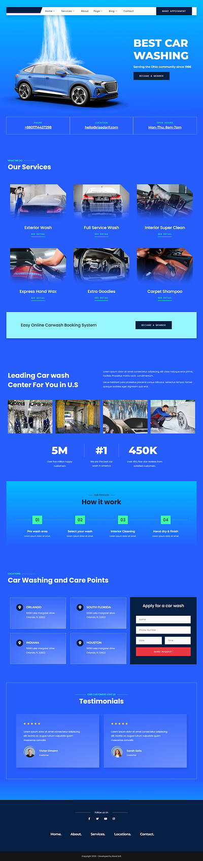 Car Washing & Cleaning Services Website auto car website auto mechanic website auto wash website booking booking website car cleaning website car repair website car service car services car wash website carwash serivice landing page professional website responsive website vehicle cleaning web web design website design wordpress wordpress website