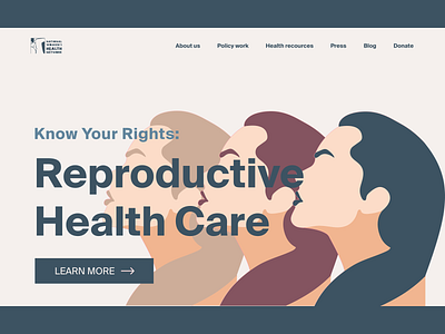 Landing page National women's health network uxui web design woman