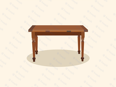 Wooden table realistic vector illustration antique wooden table