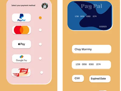 Payment Method app design figma payment app payment method payment ui paypal payment ui ui app design uiux design