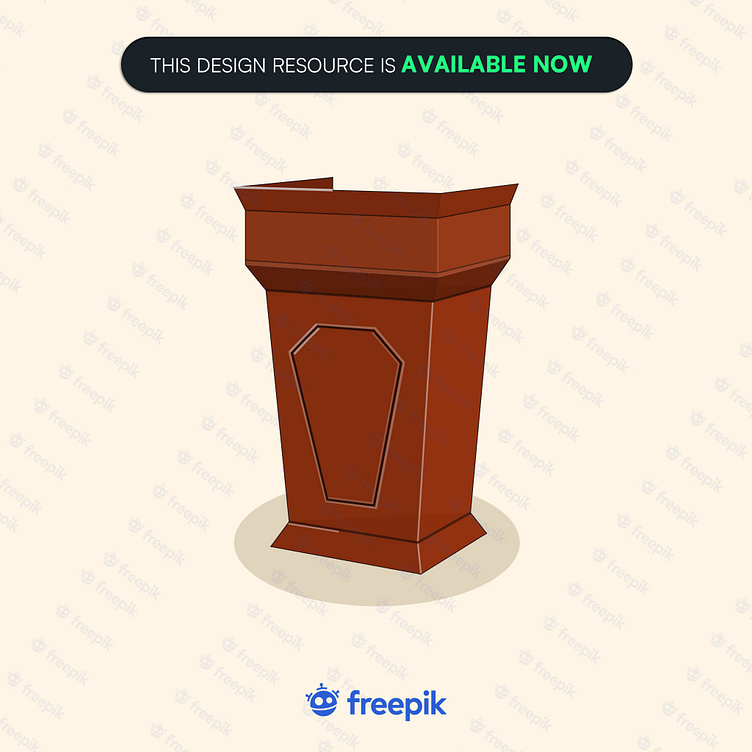 Wooden podium vector illustration by Freepik on Dribbble