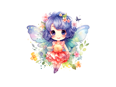 Cute little fairy smilling joyful