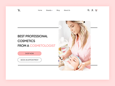 Landing Page- Cosmetology Website beauty cosmetics cosmetology landing page pink ui ux web design