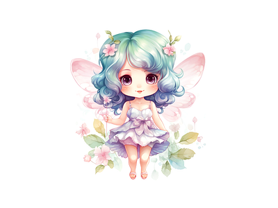 Cute fairy illustration joyful