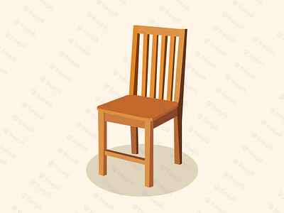 Wooden chair realistic vector illustration wooden chair seat replacement