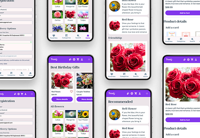 Trendy Florist Mobil app UX/UI app design graphic design mobile ui ux
