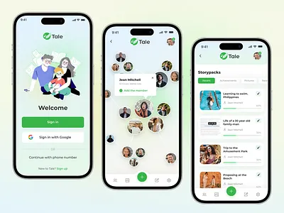 Tale Mobile App app family app mobile app ui uiux design ux